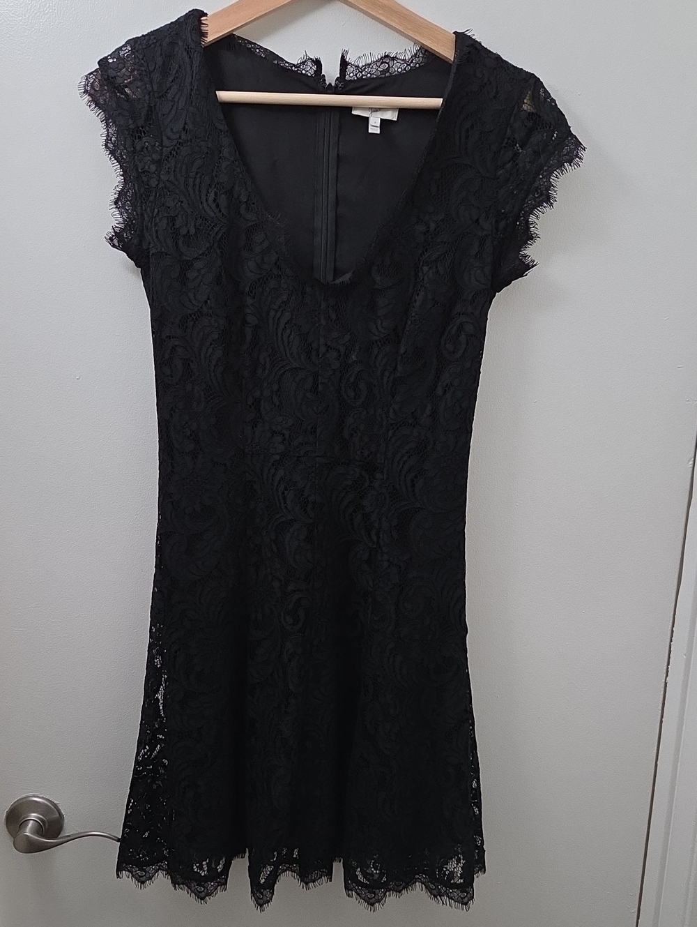 Joie Black Lace V-Neck Mini Dress